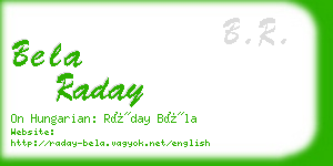 bela raday business card